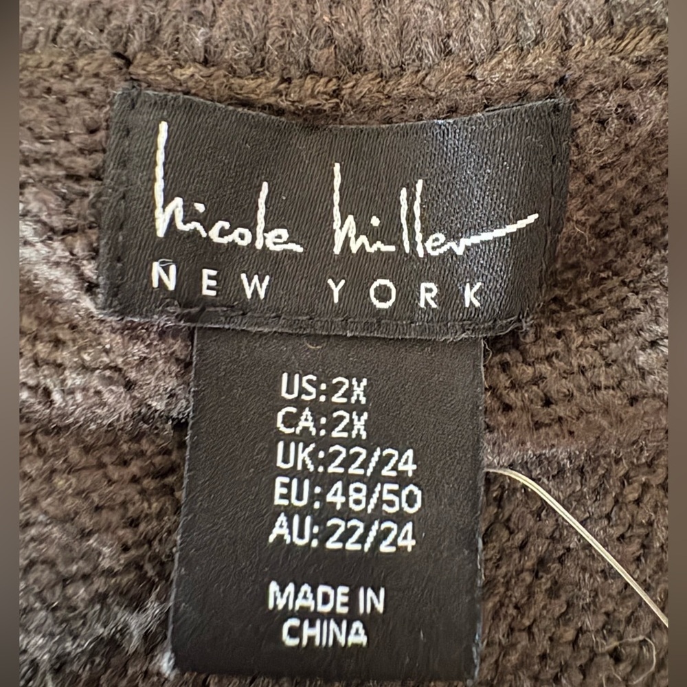 Nicole Miller Sweater Dress Button Front Belted Knit Size 2X - Picture 5 of 6